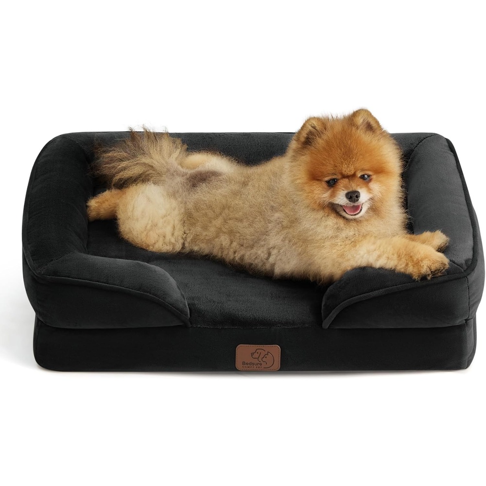 image:imageBedsure Orthopedic XL Dog Bed Extra Large with Removable Washable Cover  42 Classic Comfy Xlarge Dog Couch Sofa Waterproof Cozy Bolster Sides Nonslip Bottom Pet Bed for CatsSenior Dogs GreyBlack