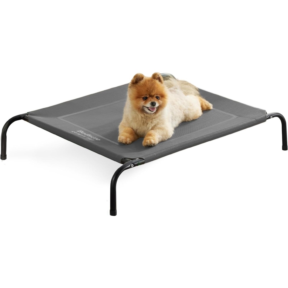 image:imageBedsure Outdoor Elevated Cooling Dog Bed Medium Size Dog 43in Terracotta Portable Raised Camping Pet Cot HammockBreathable Teslin MeshWeather ResistantFor Medium Pet Up to 65 lbsEasy to AssembleGrey