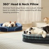 Bedsure 360°Oval Bolster Orthopedic Dog Bed Medium Size Dog,30″ Blue | Egg-Crate Foam for Senior Dogs, Big Comfort Pet Sofa Couch with Ultra-Soft Fleece Waterproof Washable Cover(Charcoal)