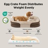 Bedsure 360°Oval Bolster Orthopedic Dog Bed Medium Size Dog,30″ Blue | Egg-Crate Foam for Senior Dogs, Big Comfort Pet Sofa Couch with Ultra-Soft Fleece Waterproof Washable Cover(Walnut)
