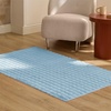 Bedsure 8×10 Printed Jute-Look Living Room Rug, Machine Washable, Non-Slip | Soft Faux Cashmere Feel, Realistic Jute-Look Print, Non-Shedding, Low-Pile, 4 Grip Pads Included, Pet & Kids Friendly(05 – Blue)