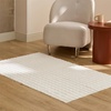 Bedsure 8×10 Printed Jute-Look Living Room Rug, Machine Washable, Non-Slip | Soft Faux Cashmere Feel, Realistic Jute-Look Print, Non-Shedding, Low-Pile, 4 Grip Pads Included, Pet & Kids Friendly(01 – White)