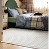 Bedsure 8×10 Printed Jute-Look Living Room Rug, Machine Washable, Non-Slip | Soft Faux Cashmere Feel, Realistic Jute-Look Print, Non-Shedding, Low-Pile, 4 Grip Pads Included, Pet & Kids Friendly(01 – White)