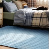 Bedsure 8×10 Printed Jute-Look Living Room Rug, Machine Washable, Non-Slip | Soft Faux Cashmere Feel, Realistic Jute-Look Print, Non-Shedding, Low-Pile, 4 Grip Pads Included, Pet & Kids Friendly(05 – Blue)