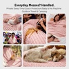 Bedsure Bubble Waterproof Blanket for Bed – Soft Fleece Reversible Dog Blankets for Large Dogs, Waterproof Couch Sofa Cover Bed Protector, Pink/Beige, Queen 90×90 inches(Pink/Beige)