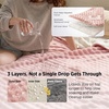 Bedsure Bubble Waterproof Blanket for Bed – Soft Fleece Reversible Dog Blankets for Large Dogs, Waterproof Couch Sofa Cover Bed Protector, Pink/Beige, Queen 90×90 inches(Pink/Beige)