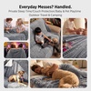 Bedsure Bubble Waterproof Blanket for Bed – Soft Fleece Reversible Dog Blankets for Large Dogs, Waterproof Couch Sofa Cover Bed Protector, Pink/Beige, Queen 90×90 inches(Grey/White)