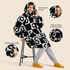 Bedsure Cat Wearable Blanket Hoodies for Men Women, Gift for Adult, Grey | Printed Shaggy Sherpa Cozy Hoodie Blanket for Adult, Warm Hooded Sweatshirt(Black)