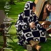 Bedsure Cat Wearable Blanket Hoodies for Men Women, Gift for Adult, Grey | Printed Shaggy Sherpa Cozy Hoodie Blanket for Adult, Warm Hooded Sweatshirt(Black)