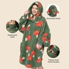 Bedsure Cat Wearable Blanket Hoodies for Men Women, Gift for Adult, Grey | Printed Shaggy Sherpa Cozy Hoodie Blanket for Adult, Warm Hooded Sweatshirt(Olive Green)