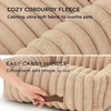 Bedsure ComfyFleece™ Cute Dog Bed for Small Medium Dogs Washable,25in Cream | Furry Puppy Beds,Square Rectangle Orthopedic Corduroy Aesthetic Pet Beds,Removable Zipper Cover,Non-Slip Bottom,Up to 15 Lbs(Sandy Beige)
