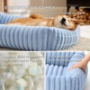 Bedsure ComfyFleece™ Cute Dog Bed for Small Medium Dogs Washable,25in Cream | Furry Puppy Beds,Square Rectangle Orthopedic Corduroy Aesthetic Pet Beds,Removable Zipper Cover,Non-Slip Bottom,Up to 15 Lbs(Blue)