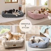 Bedsure ComfyFleece™ Cute Dog Bed for Small Medium Dogs Washable,25in Cream | Furry Puppy Beds,Square Rectangle Orthopedic Corduroy Aesthetic Pet Beds,Removable Zipper Cover,Non-Slip Bottom,Up to 15 Lbs(Amphora)