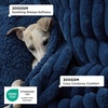 Bedsure ComfyFleece™ Waterproof Blanket for Bed, Twin（60″x80″） Cream | Soft Plush Couch Bed Cover Corduroy Fleece for Furniture Protector, Cozy Calming Reversible Dog Blankets for Large Dogs Pet(Night Blue)
