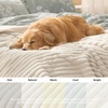 Bedsure ComfyFleece™ Waterproof Blanket for Bed, Twin（60″x80″） Cream | Soft Plush Couch Bed Cover Corduroy Fleece for Furniture Protector, Cozy Calming Reversible Dog Blankets for Large Dogs Pet(Cream)
