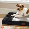 Bedsure ComfyFleece XL Dog Bed for Crate with Washable Cover, 41×27 | Orthopedic Egg Crate Foam Pet Mat,Removable Cover, Nonslip Bottom,Not Waterproof,Not Chewproof,For Extra Large Breeds ≤60lbs(Black)