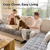 Bedsure Comfyfleece™ Sofa Cover, Couch Covers for Dogs, 27.6 x 82.7 White | Non-Slip, 300gsm Thick Quilted Padding, Ultra-Soft Corduroy Flannel, Machine Washable, for 3-Cushion/3-Seater/L-Shaped Couch(Pastel Grey)