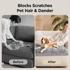 Bedsure Comfyfleece™ Sofa Cover, Couch Covers for Dogs, 27.6 x 82.7 White | Non-Slip, 300gsm Thick Quilted Padding, Ultra-Soft Corduroy Flannel, Machine Washable, for 3-Cushion/3-Seater/L-Shaped Couch(Pastel Grey)