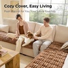 Bedsure Comfyfleece™ Sofa Cover, Couch Covers for Dogs, 27.6 x 82.7 White | Non-Slip, 300gsm Thick Quilted Padding, Ultra-Soft Corduroy Flannel, Machine Washable, for 3-Cushion/3-Seater/L-Shaped Couch(Copper Brown)