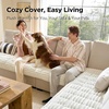 Bedsure Comfyfleece™ Sofa Cover, Couch Covers for Dogs, 27.6 x 82.7 White | Non-Slip, 300gsm Thick Quilted Padding, Ultra-Soft Corduroy Flannel, Machine Washable, for 3-Cushion/3-Seater/L-Shaped Couch(Powder White)