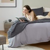 Bedsure Cooling Cotton Waffle Full Size Blanket – Lightweight Breathable Blanket of Rayon Derived from Bamboo for Hot Sleepers, Luxury Throws for Bed, Couch and Sofa, Ivory, 80×90 Inches(02 – Dark Grey)