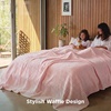Bedsure Cooling Cotton Waffle Full Size Blanket – Lightweight Breathable Blanket of Rayon Derived from Bamboo for Hot Sleepers, Luxury Throws for Bed, Couch and Sofa, Ivory, 80×90 Inches(Light Pink)