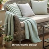 Bedsure Cooling Cotton Waffle Full Size Blanket – Lightweight Breathable Blanket of Rayon Derived from Bamboo for Hot Sleepers, Luxury Throws for Bed, Couch and Sofa, Ivory, 80×90 Inches(Mint Green)