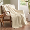Bedsure Cooling Cotton Waffle Full Size Blanket – Lightweight Breathable Blanket of Rayon Derived from Bamboo for Hot Sleepers, Luxury Throws for Bed, Couch and Sofa, Ivory, 80×90 Inches(Beige)