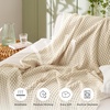 Bedsure Cooling Cotton Waffle Full Size Blanket – Lightweight Breathable Blanket of Rayon Derived from Bamboo for Hot Sleepers, Luxury Throws for Bed, Couch and Sofa, Ivory, 80×90 Inches(Beige)