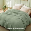Bedsure Cooling Cotton Waffle Full Size Blanket – Lightweight Breathable Blanket of Rayon Derived from Bamboo for Hot Sleepers, Luxury Throws for Bed, Couch and Sofa, Ivory, 80×90 Inches(Sage Green)