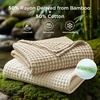 Bedsure Cooling Cotton Waffle Full Size Blanket – Lightweight Breathable Blanket of Rayon Derived from Bamboo for Hot Sleepers, Luxury Throws for Bed, Couch and Sofa, Ivory, 80×90 Inches(03 – Warm Taupe)