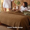 Bedsure Cooling Cotton Waffle Full Size Blanket – Lightweight Breathable Blanket of Rayon Derived from Bamboo for Hot Sleepers, Luxury Throws for Bed, Couch and Sofa, Ivory, 80×90 Inches(Burnt Orange)