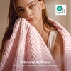 Bedsure Cooling Cotton Waffle Full Size Blanket – Lightweight Breathable Blanket of Rayon Derived from Bamboo for Hot Sleepers, Luxury Throws for Bed, Couch and Sofa, Ivory, 80×90 Inches(Light Pink)