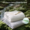 Bedsure Cooling Cotton Waffle Full Size Blanket – Lightweight Breathable Blanket of Rayon Derived from Bamboo for Hot Sleepers, Luxury Throws for Bed, Couch and Sofa, Ivory, 80×90 Inches(Ivory)