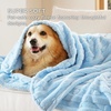 Bedsure Dog Blanket for Small Dogs Puppy and Cats, Soft Fleece, 25×35 Blue | 300GSM Fuzzy Jacquard Doggy Kitten Blanket Washable for Crate Cage, Pet Bed, Indoor Cats, Puppy Essentials, Cute Dog Gift(Blue Dot)