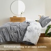 Bedsure Duvet Cover King Size – Reversible Navy Blue King Duvet Cover Set with Zipper Closure, 3 Pieces Floral Patterned Bedding Set with 8 Corner Ties and 2 Pillow Shams(00 – Grey/White (No Comforter))