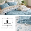 Bedsure Duvet Cover King Size – Reversible Navy Blue King Duvet Cover Set with Zipper Closure, 3 Pieces Floral Patterned Bedding Set with 8 Corner Ties and 2 Pillow Shams(10 – Mineral Blue (No Comforter))