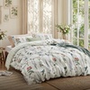 Bedsure Duvet Cover King Size – Reversible Navy Blue King Duvet Cover Set with Zipper Closure, 3 Pieces Floral Patterned Bedding Set with 8 Corner Ties and 2 Pillow Shams(04 – Coconut White (No Comforter))