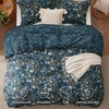 Bedsure Duvet Cover King Size – Reversible Navy Blue King Duvet Cover Set with Zipper Closure, 3 Pieces Floral Patterned Bedding Set with 8 Corner Ties and 2 Pillow Shams(16 – Navy Blue Floral (No Comforter))