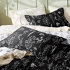 Bedsure Duvet Cover King Size – Reversible Navy Blue King Duvet Cover Set with Zipper Closure, 3 Pieces Floral Patterned Bedding Set with 8 Corner Ties and 2 Pillow Shams(23 – Black (No Comforter))