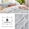Bedsure Duvet Cover King Size – Reversible Navy Blue King Duvet Cover Set with Zipper Closure, 3 Pieces Floral Patterned Bedding Set with 8 Corner Ties and 2 Pillow Shams(22 – Grey (No Comforter))