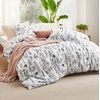 Bedsure Duvet Cover King Size – Reversible Navy Blue King Duvet Cover Set with Zipper Closure, 3 Pieces Floral Patterned Bedding Set with 8 Corner Ties and 2 Pillow Shams(21 – White (No Comforter))