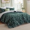 Bedsure Duvet Cover King Size – Reversible Navy Blue King Duvet Cover Set with Zipper Closure, 3 Pieces Floral Patterned Bedding Set with 8 Corner Ties and 2 Pillow Shams(32 – Emerald Green (No Comforter))