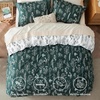 Bedsure Duvet Cover King Size – Reversible Navy Blue King Duvet Cover Set with Zipper Closure, 3 Pieces Floral Patterned Bedding Set with 8 Corner Ties and 2 Pillow Shams(32 – Emerald Green (No Comforter))