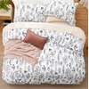Bedsure Duvet Cover King Size – Reversible Navy Blue King Duvet Cover Set with Zipper Closure, 3 Pieces Floral Patterned Bedding Set with 8 Corner Ties and 2 Pillow Shams(21 – White (No Comforter))