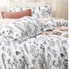 Bedsure Duvet Cover King Size – Reversible Navy Blue King Duvet Cover Set with Zipper Closure, 3 Pieces Floral Patterned Bedding Set with 8 Corner Ties and 2 Pillow Shams(21 – White (No Comforter))