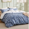 Bedsure Duvet Cover King Size – Reversible Navy Blue King Duvet Cover Set with Zipper Closure, 3 Pieces Floral Patterned Bedding Set with 8 Corner Ties and 2 Pillow Shams(24 – Infinity Blue (No Comforter))