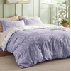 Bedsure Duvet Cover King Size – Reversible Navy Blue King Duvet Cover Set with Zipper Closure, 3 Pieces Floral Patterned Bedding Set with 8 Corner Ties and 2 Pillow Shams(00 – Misty Lilac (No Comforter))