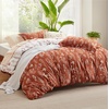 Bedsure Duvet Cover King Size – Reversible Navy Blue King Duvet Cover Set with Zipper Closure, 3 Pieces Floral Patterned Bedding Set with 8 Corner Ties and 2 Pillow Shams(19 – Terracotta (No Comforter))