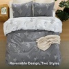 Bedsure Duvet Cover King Size – Reversible Navy Blue King Duvet Cover Set with Zipper Closure, 3 Pieces Floral Patterned Bedding Set with 8 Corner Ties and 2 Pillow Shams(00 – Grey/White (No Comforter))